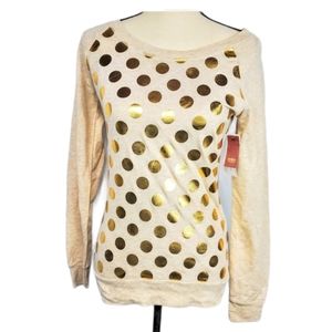 Nwt juniors sweater gold dot small girls